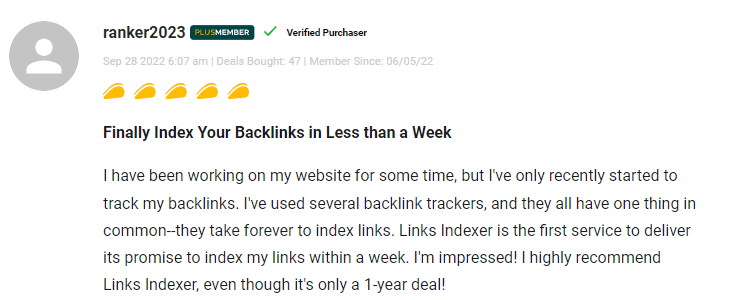 review says - ranker2023 - Finally Index Your Backlinks in Less than a Week